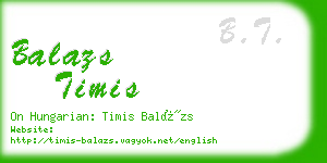 balazs timis business card